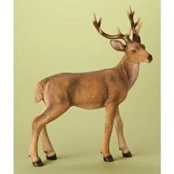Roman 23.75" Richly Detailed Standing Brown Buck Woodland Christmas Figure