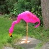 Northlight 27.5" Standing Hot Pink Feathered Flamingo with Head Down Decoration