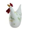 Northlight 12" White, Soft Green, and Yellow Floral Rooster Chicken Spring Decoration