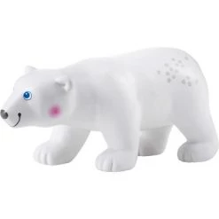HABA Little Friends Polar Bear - Chunky Plastic Zoo Animal Toy Figure (3" Tall)