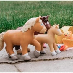 HABA Little Friends Horse Leopold - 4.5" Haflinger Farm Animal Toy Figure