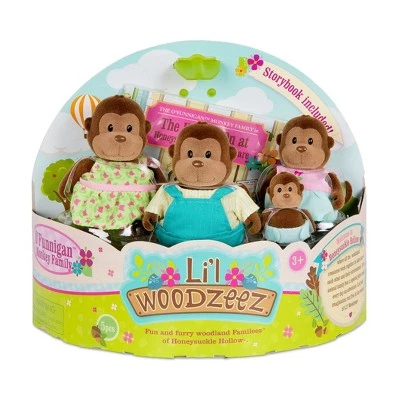 Li'l Woodzeez Li'l Woodzeez Miniature Animal Figurine Set - O'Funnigan Monkey Family - Image 4