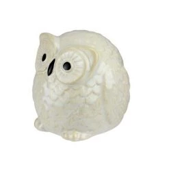 Roman 4.25" Pudgy Pals Wide Eyed Beige and Cream Owl Table Top Decorative Figure
