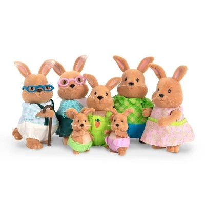 Li'l Woodzeez Li'l Woodzeez Miniature Animal Figurine Set - Cottonball Rabbit Family