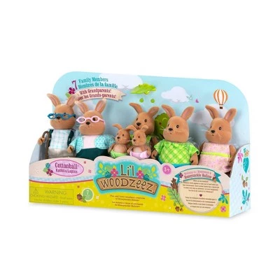 Li'l Woodzeez Li'l Woodzeez Miniature Animal Figurine Set - Cottonball Rabbit Family - Image 2