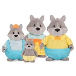 Li'l Woodzeez Li'l Woodzeez Miniature Animal Figurine Set - GrayPaws Wolf Family
