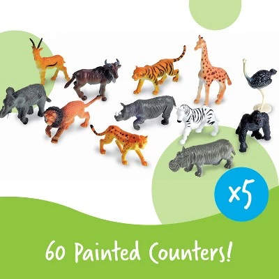 Learning Resources Jungle Animal Counters - 60 Pieces, Ages 3+ Toddler Learning Toys, Educational Counting and Sorting Toys - Image 2