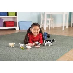 Learning Resources Jumbo Farm Animals Mommas and Babies - 8 Pieces, Ages 18+ months Toddler Learning Toys, Farm Animal Figures for Kids