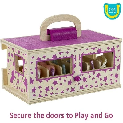 Breyer Animal Creations Breyer Unicorn Magic Wooden Carry Stable Playset w/ 6 Unicorns