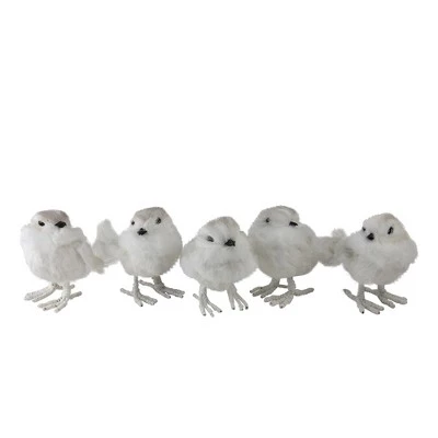 Northlight Set of 5 White and Black Bird Figurines 4.25"