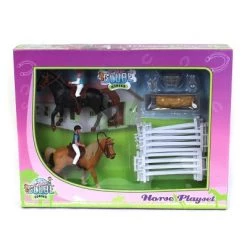 Kids Globe 1/24 Set of 2 Horses with Riders and Accessories 640072