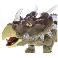 Insten Triceratops Walking Dinosaur Toy, Jurassic Dino With Lights And Sounds, Green